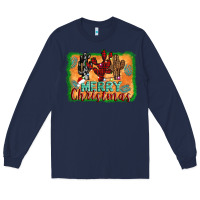 Navy merry christmas cactus Long Sleeve Tee - AdoDesignShop
