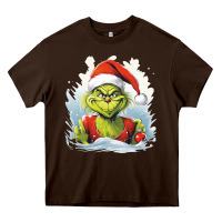 Chocolate Brown Grinch Heavy Core Tee - Unal Design