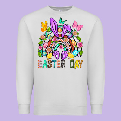 Easter Day Rainbow Premium Sweatshirt Designed By Bundleandbundleshop