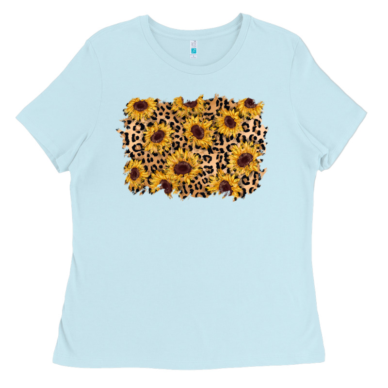 Sunflower Leopard Background Ladies Tee by AdoDesignShop | Teevron