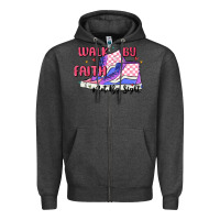 Charcoal Heather walk by faith Zipper Hoodie - MaliasSmallBusiness