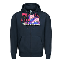 Navy walk by faith Zipper Hoodie - MaliasSmallBusiness
