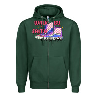 Sports Green walk by faith Zipper Hoodie - MaliasSmallBusiness