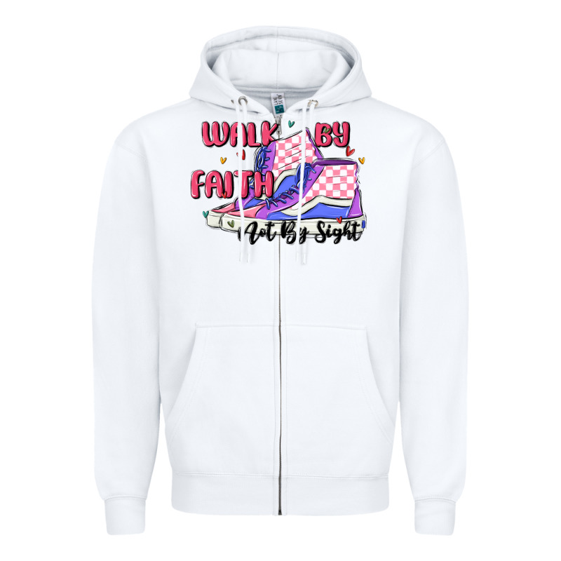 Walk By Faith Zipper Hoodie by MaliasSmallBusiness | Teevron