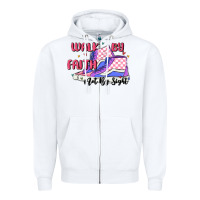 White walk by faith Zipper Hoodie - MaliasSmallBusiness