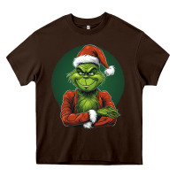 Chocolate Brown Grinch Heavy Core Tee - Unal Design