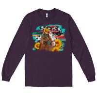 Plum horse with sunflowers Long Sleeve Tee - Artiststas