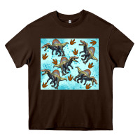 Chocolate Brown spinosaurus Heavy Core Tee - Artiststas