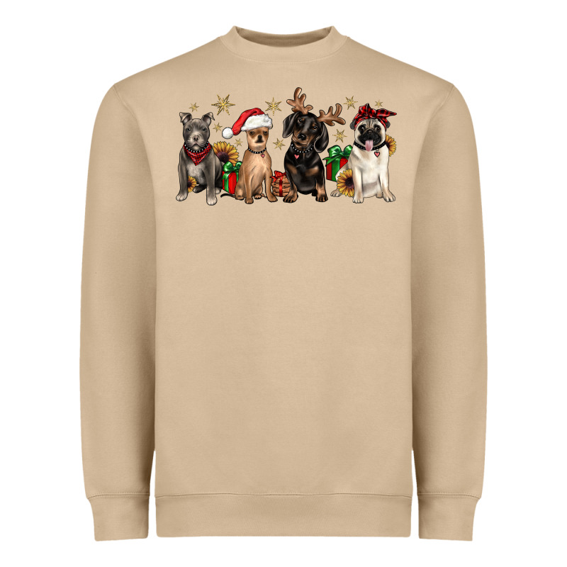 Christmas Chihuahua Pitbull Pug Dachshund Heavyweight Sweatshirt by JahusDesignShop | Teevron