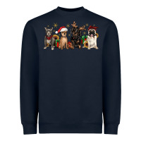 Navy christmas chihuahua pitbull pug dachshund Heavyweight Sweatshirt - JahusDesignShop