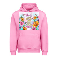Fuchsia Pink she is mom with flowers Urban Hoodie - TumblerDesignByShophia