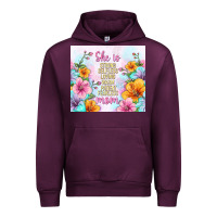Mauve Wine she is mom with flowers Urban Hoodie - TumblerDesignByShophia