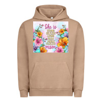 Pigment Burro she is mom with flowers Urban Hoodie - TumblerDesignByShophia