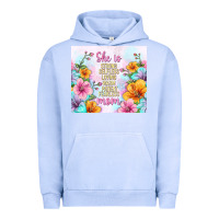 Pigment Grape Ice she is mom with flowers Urban Hoodie - TumblerDesignByShophia