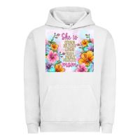 Pigment Lunar Rock she is mom with flowers Urban Hoodie - TumblerDesignByShophia