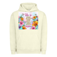 Pigment Pistachio she is mom with flowers Urban Hoodie - TumblerDesignByShophia