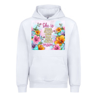 White she is mom with flowers Urban Hoodie - TumblerDesignByShophia