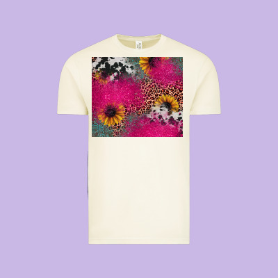 Pink Glitter Leopard Cowhide Vintage Tee Designed By Jahusdesignshop