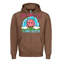 Chestnut your anxiety is a lying bitch Zipper Hoodie - MaliasSmallBusiness