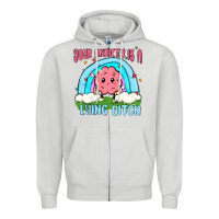 Dove Grey your anxiety is a lying bitch Zipper Hoodie - MaliasSmallBusiness