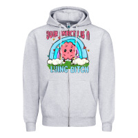 Heather Grey your anxiety is a lying bitch Zipper Hoodie - MaliasSmallBusiness