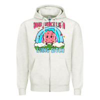Oatmeal Heather your anxiety is a lying bitch Zipper Hoodie - MaliasSmallBusiness
