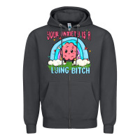 Smoke your anxiety is a lying bitch Zipper Hoodie - MaliasSmallBusiness
