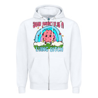 White your anxiety is a lying bitch Zipper Hoodie - MaliasSmallBusiness