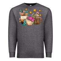 Charcoal Heather Western Cowgirl Coffee Cup Bbs Premium Sweatshirt - BundleAndBundleShop