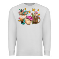 Dove Grey Western Cowgirl Coffee Cup Bbs Premium Sweatshirt - BundleAndBundleShop