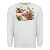 Oatmeal Heather Western Cowgirl Coffee Cup Bbs Premium Sweatshirt - BundleAndBundleShop