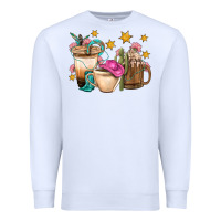 White Western Cowgirl Coffee Cup Bbs Premium Sweatshirt - BundleAndBundleShop