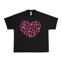 Black breast cancer ribbon heart Urban Heavy Tee - AdoDesignShop