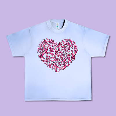 Breast Cancer Ribbon Heart Urban Heavy Tee Designed By Adodesignshop