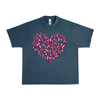 Midnight Navy breast cancer ribbon heart Urban Heavy Tee - AdoDesignShop
