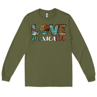 Army Green love mexicana revise Long Sleeve Tee - AdoDesignShop