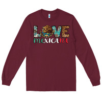 Burgundy love mexicana revise Long Sleeve Tee - AdoDesignShop