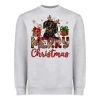Heather Grey merry christmas dachshund Heavyweight Sweatshirt - JahusDesignShop