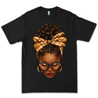 Black plaid bandana afro woman Premium Tee - texasbilliewilder
