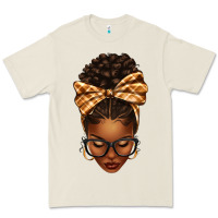 Bone plaid bandana afro woman Premium Tee - texasbilliewilder