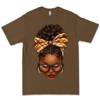 Cacao plaid bandana afro woman Premium Tee - texasbilliewilder