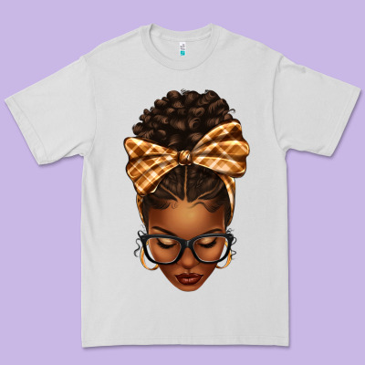 Plaid Bandana Afro Woman Premium Tee Designed By Texasbilliewilder