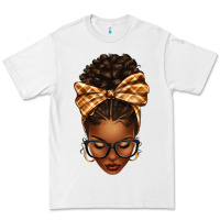 White plaid bandana afro woman Premium Tee - texasbilliewilder