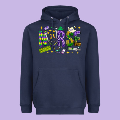 Mardi Gras Nurse Heavyweight Hoodie Designed By Bundleandbundleshop