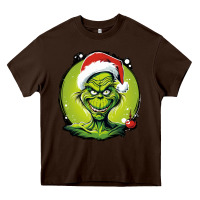 Chocolate Brown Grinch Heavy Core Tee - Unal Design