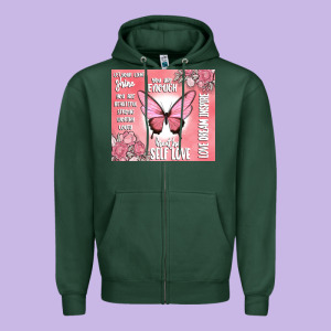 Self Love Zipper Hoodie Designed By Maliassmallbusiness