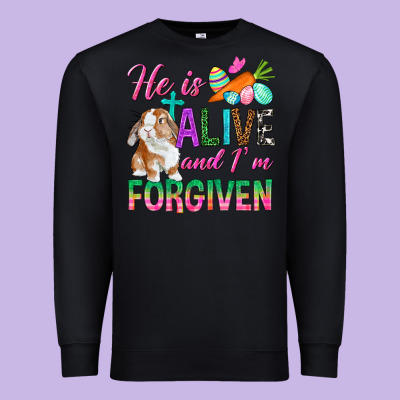 He Is Alive And I'm Forgiven Premium Sweatshirt Designed By Bundleandbundleshop