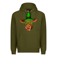 Army Green St Patricks Day Cow Premium Hoodie - Bettercallsaul