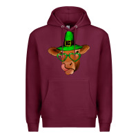 Burgundy St Patricks Day Cow Premium Hoodie - Bettercallsaul