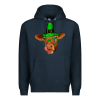 Navy St Patricks Day Cow Premium Hoodie - Bettercallsaul